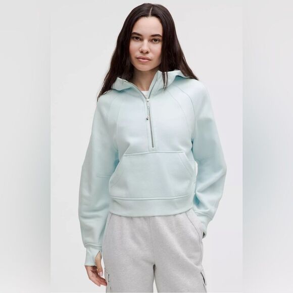 Lululemon Athletica Tops - Lululemon Scuba Oversized Half Zip Hoodie light blue M/L